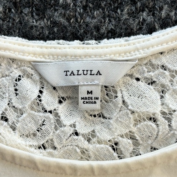 Talula Sz M Jersey Lace Back Dress Cream - Picture 5 of 9